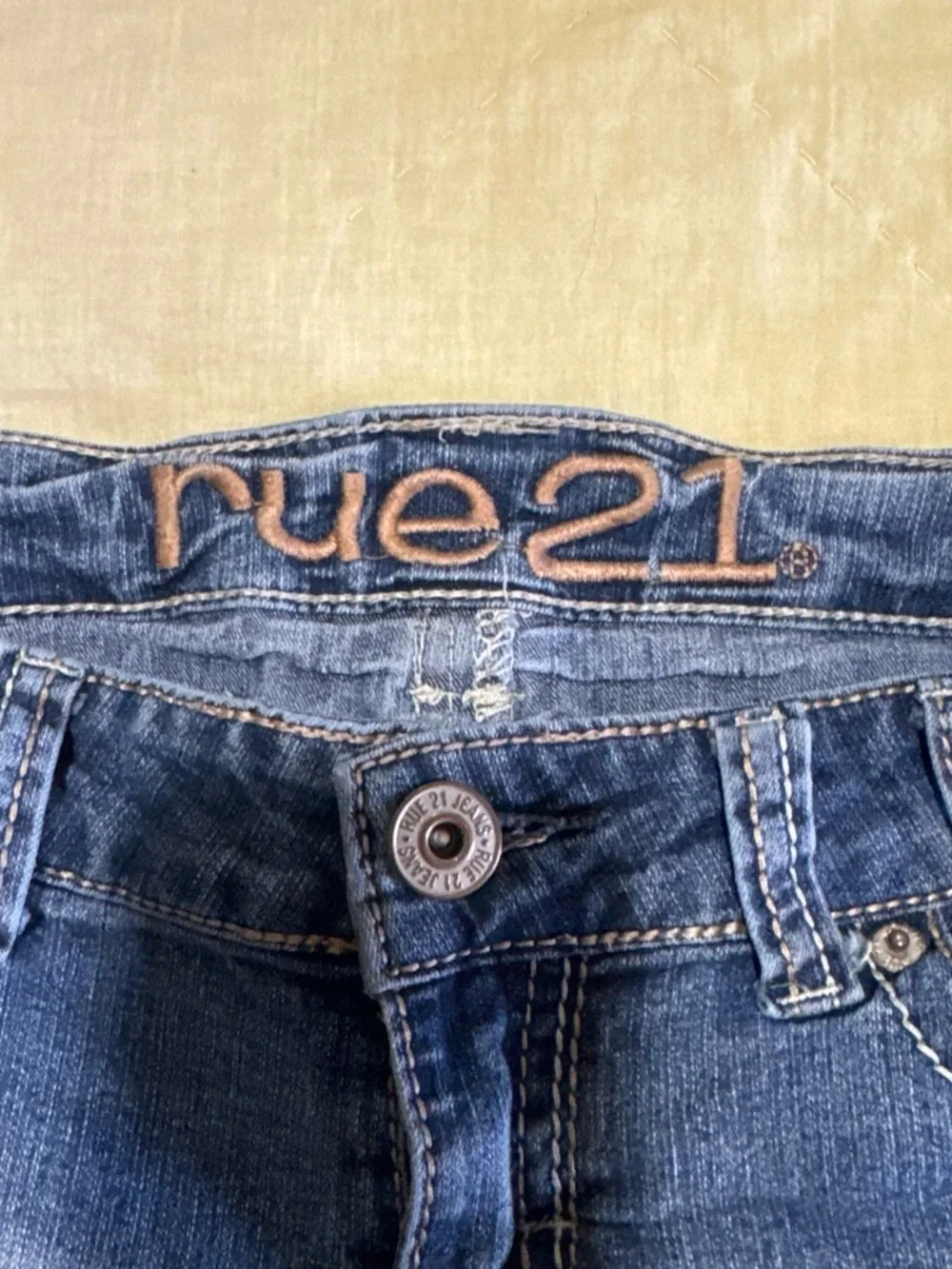 Rue21 Embroidered Logo Mid-Rise Jeans - Blue